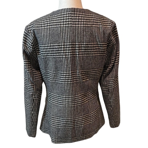 ENTRO black & white Plaid Blazer NWT, single button festive size small - Picture 4 of 9